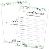 30 Pcs Bridal Shower Games Advice And Wishes Cards, Advice And Wishes For The Happy Couple, 30 Pcs Bridal Shower Cards For Newlyweds (Eucalyptus Botanical Style) -0018