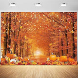 7x5FT Fall Autumn Photo Backdrop Maple Leaves Pumpkins Thanksgiving Party Decoration Fabric