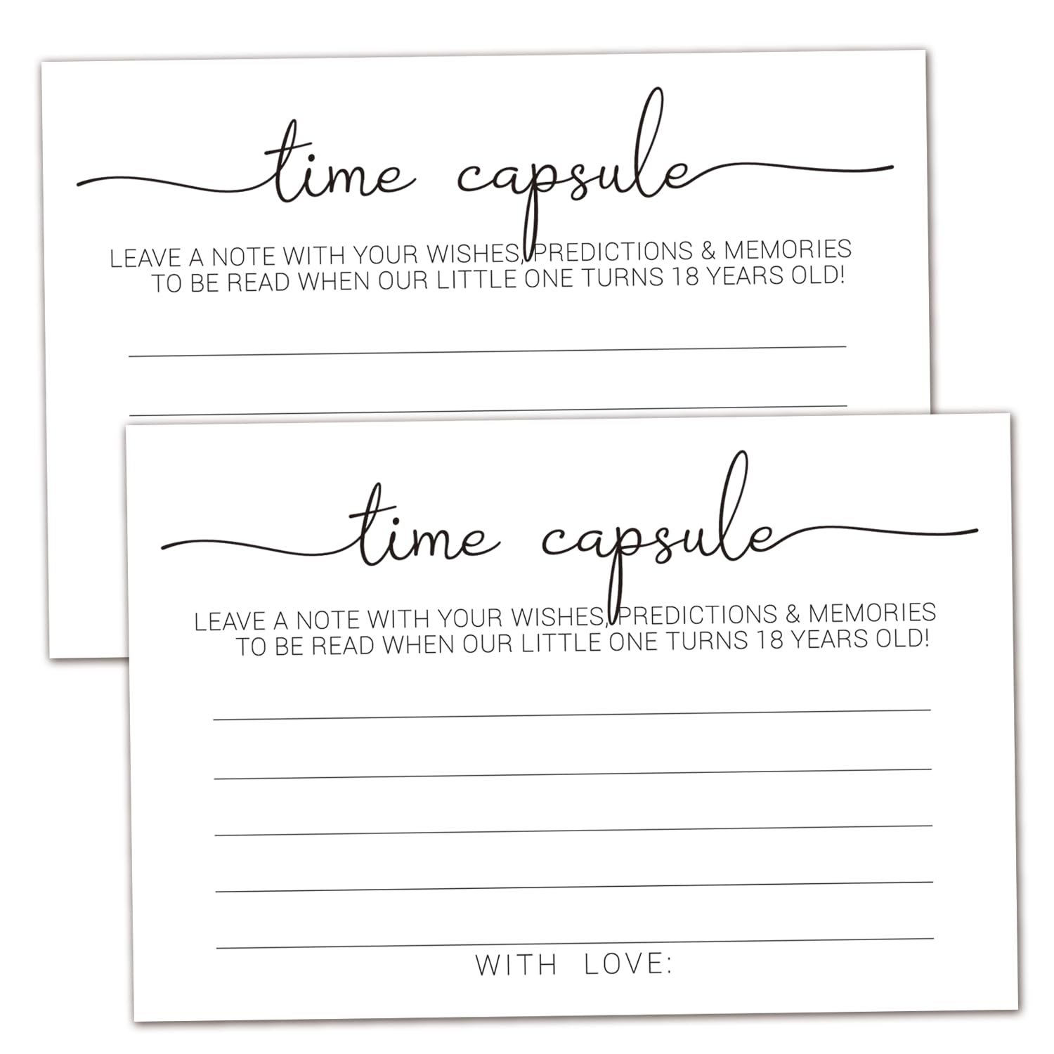 50 Time Capsule Cards For 1St Birthday Or Baby Shower Game Activity, Advice And Wishes Cards, And Anniversary Cards For Baby Shower Time Capsule