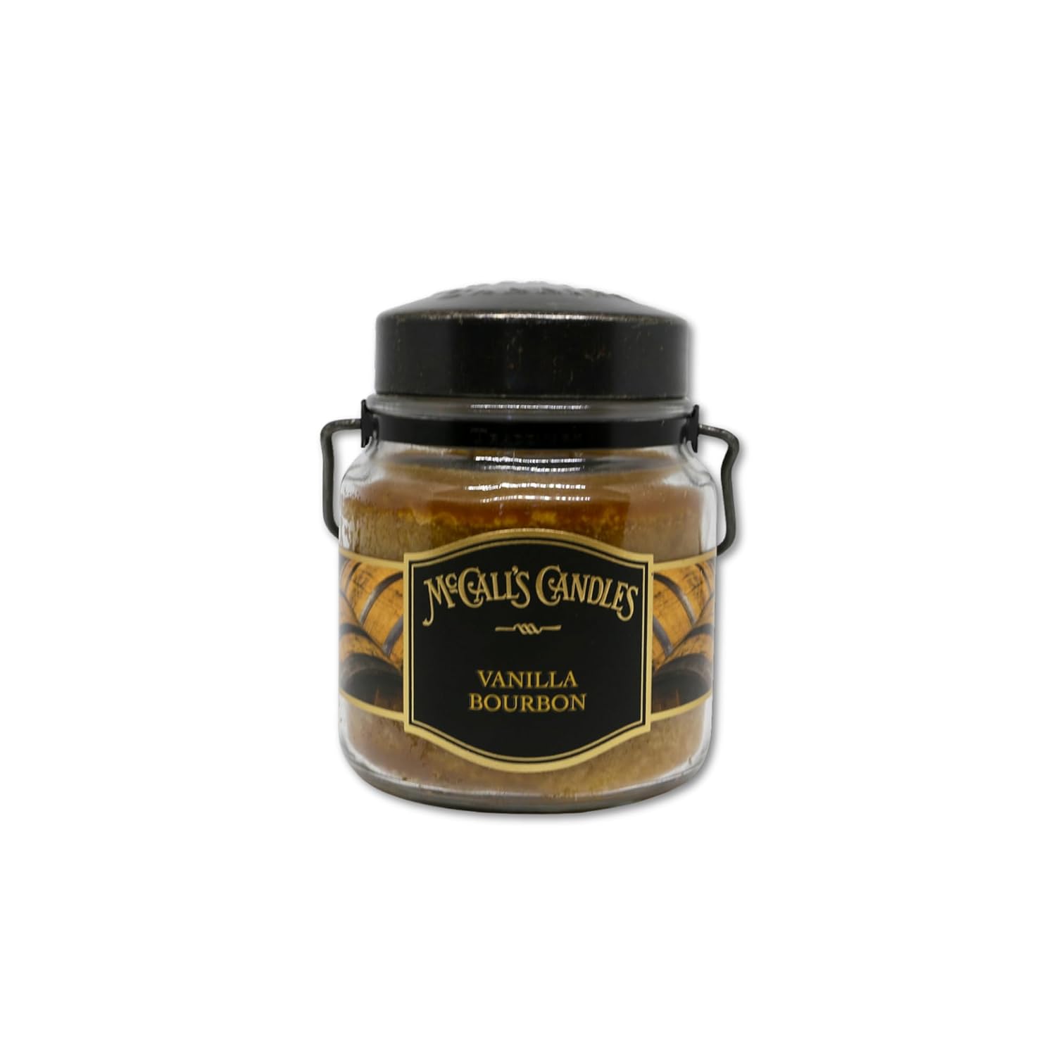 McCall’s Candles | Vanilla Bourbon | 16 oz Two-Wick Scented Candle | USA-Poured | Vintage Rustic Jar with Carrying Handle | Vanilla Bean, Bourbon & Honey Fragrance