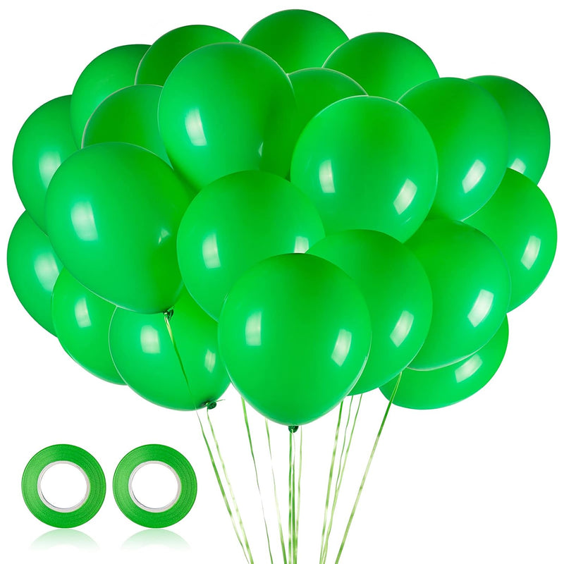 100Pcs Green Balloons, 12 Inch Green Latex Party Balloons Helium Quali