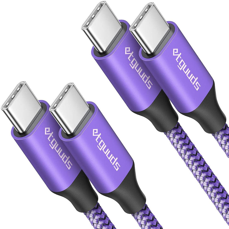 Purple Usb C To Usb C Cable [6Ft, 2-Pack], 60W Fast Charging Type C To Type C