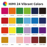Himi Gouache Paint Set, 24 Colors X 30Ml/1Oz With Brushes & Palette, Jelly Cup Design, Non-Toxic, Perfect For Beginners, Students, Artists(Green)