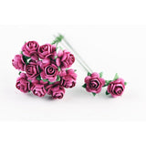 100 Pcs Tiny Artificial Roses Mixed Pink Five Color Mulberry Paper Flower 15-18 Mm Flower Wedding Scrapbooking (Pink Color 01)