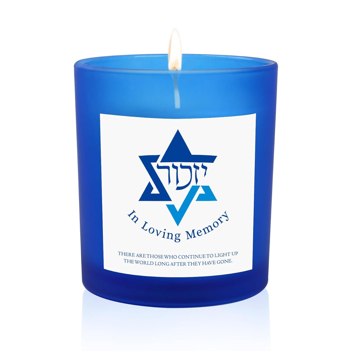Yahrzeit Candles - Yahrzeit Memorial Candles, Memorial Bereavement Gifts For Loss Of Loved One, Jewish Sympathy, Natural Soy Wax Hand Poured 7Oz (Blue)