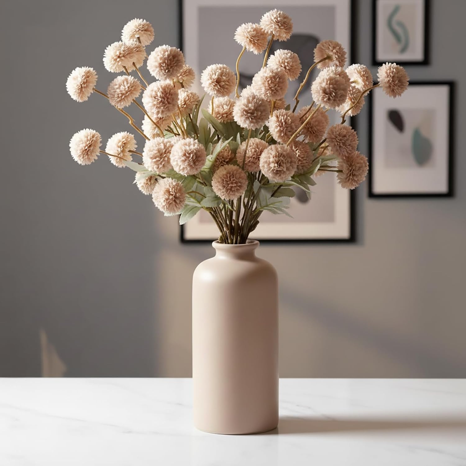 Artificial Hydrangea Flowers Fake Hydrangeas Faux Flowers Bouquet Artificial Plants For Wedding Home Office Decor Excluding Vases-?Autumn White 10 Pcs?
