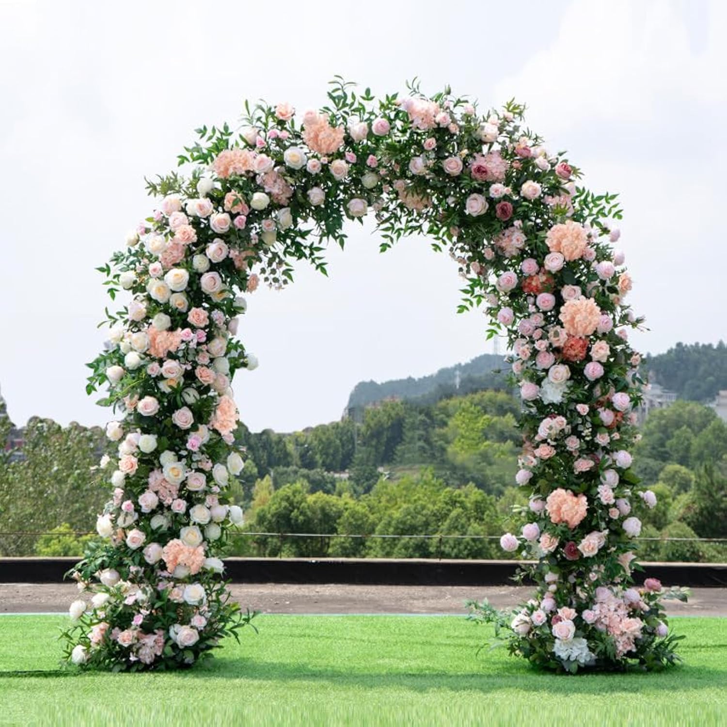 100Pcs Artificial Hydrangea Flowers, Fake Flowers Silk Hydrangea Full Flowers Heads With Stems For Wedding Home Party Shop Baby Shower Decor (Light Pink)