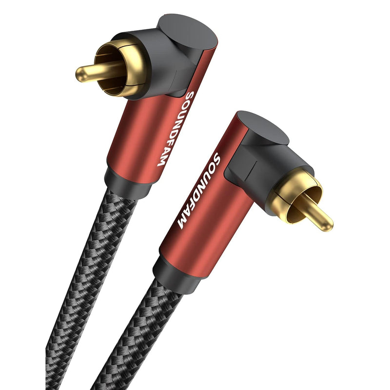 Dual 90 Degree Rca Cable Right Angle Subwoofer Cable Rca Coaxial Audio Cable -