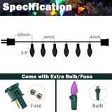 C3 Outdoor Christmas Lights, 18Ft 50 Led Commercial Grade String Lights For Patio Garden Home Halloween Xmas Tree Holida
