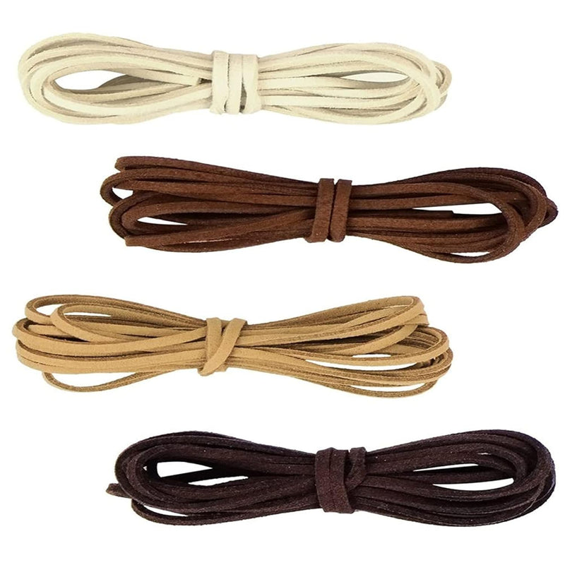 4 Pieces 2Mm Wide Faux Leather Cord Flat Leather Rope Cord Faux Leather String