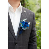 Corsage And Boutonniere Set For Wedding Prom Homecoming Men Groom Groomsmen Artificial Rose Flowers Boutonniere And Women Girl Bridesmaids Bracelet Suit Decor