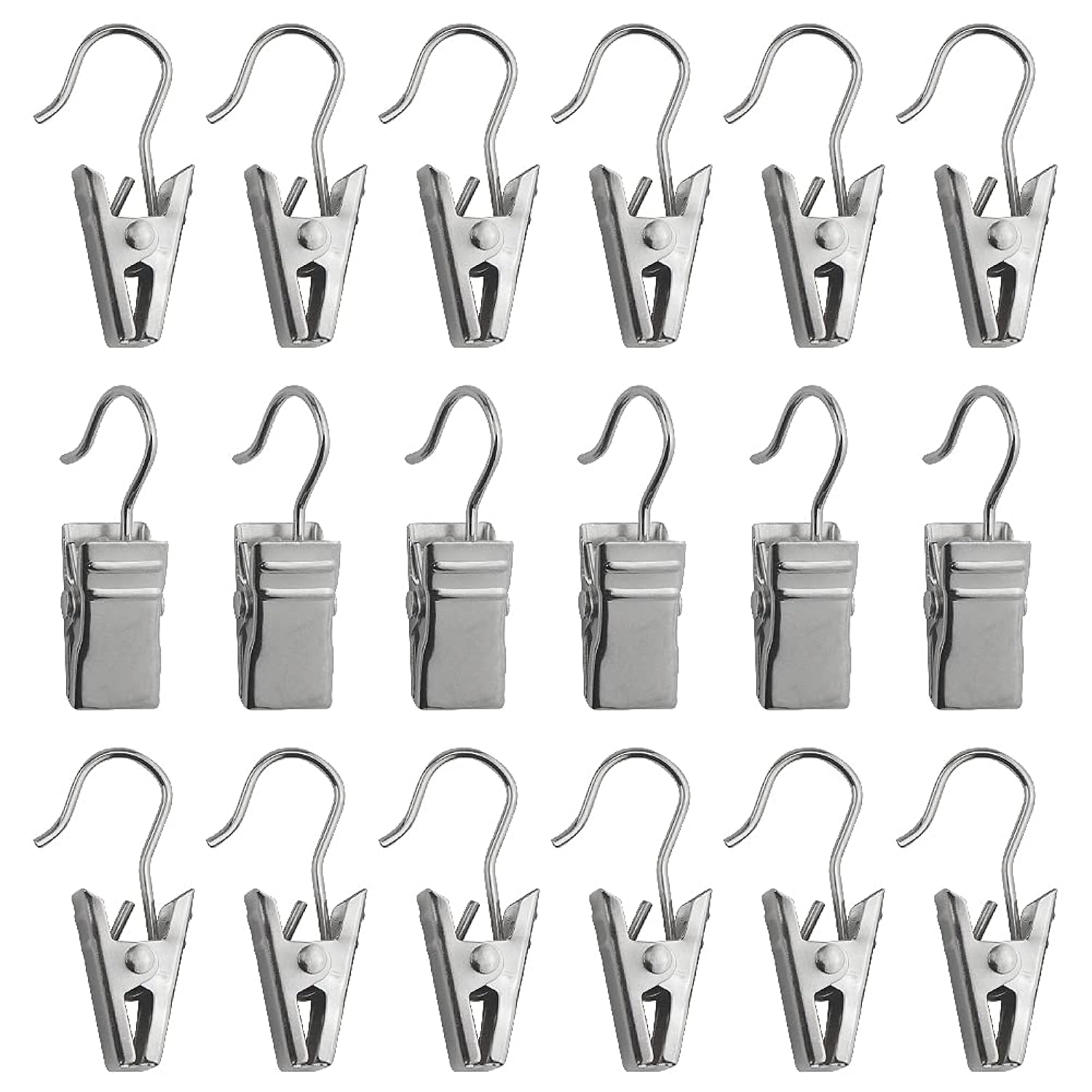 100 Pcs Curtain Clips With Hooks, Small Metal Wire Holder String Party Lights Hanger Wire Holder Awning Light Christmas Decor For Home Decoration Shower Drapery Art Craft Display(Silver)