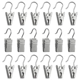 100 Pcs Curtain Clips With Hooks, Small Metal Wire Holder String Party Lights Hanger Wire Holder Awning Light Christmas Decor For Home Decoration Shower Drapery Art Craft Display(Silver)