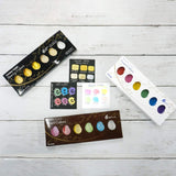 Gansai Tambi 6 Colors, 3 Pack Set, Starry, Pearl, Gem, Watercolor Paint Set, Gold, Silver, Glitter, For Professional, Artist, Made In Japan