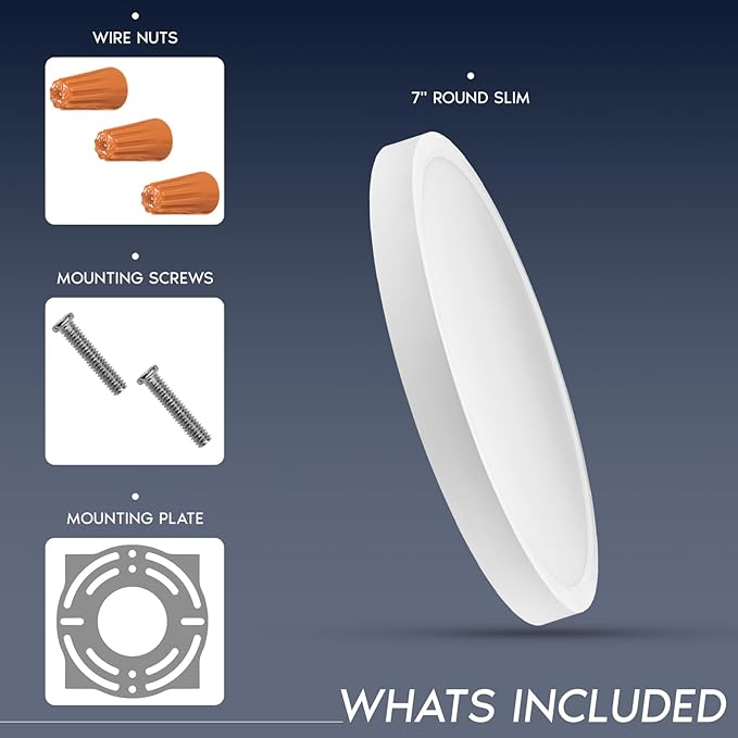 2 Pack 7 Inch LED Flush Mount Ceiling Lights 1150LM 5CCT Dimmable Slim Fixtures