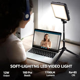 2 Pack 8 Inch LED Photography Lights with 29 Inch Tripod Stands Dimmable Studio Kit