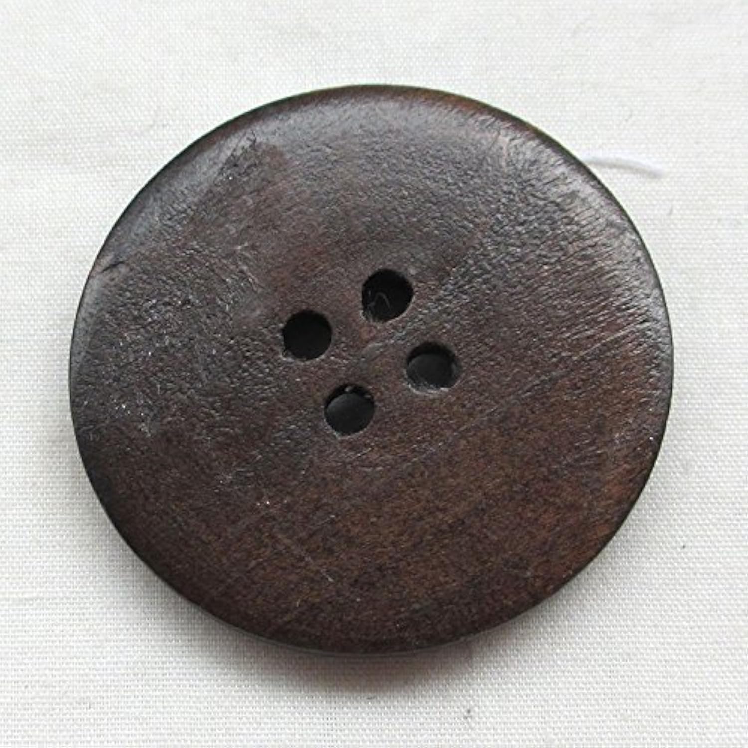 30Pcs 40Mm Brown Round Wood Buttons 4 Holes Craft Sewing Button