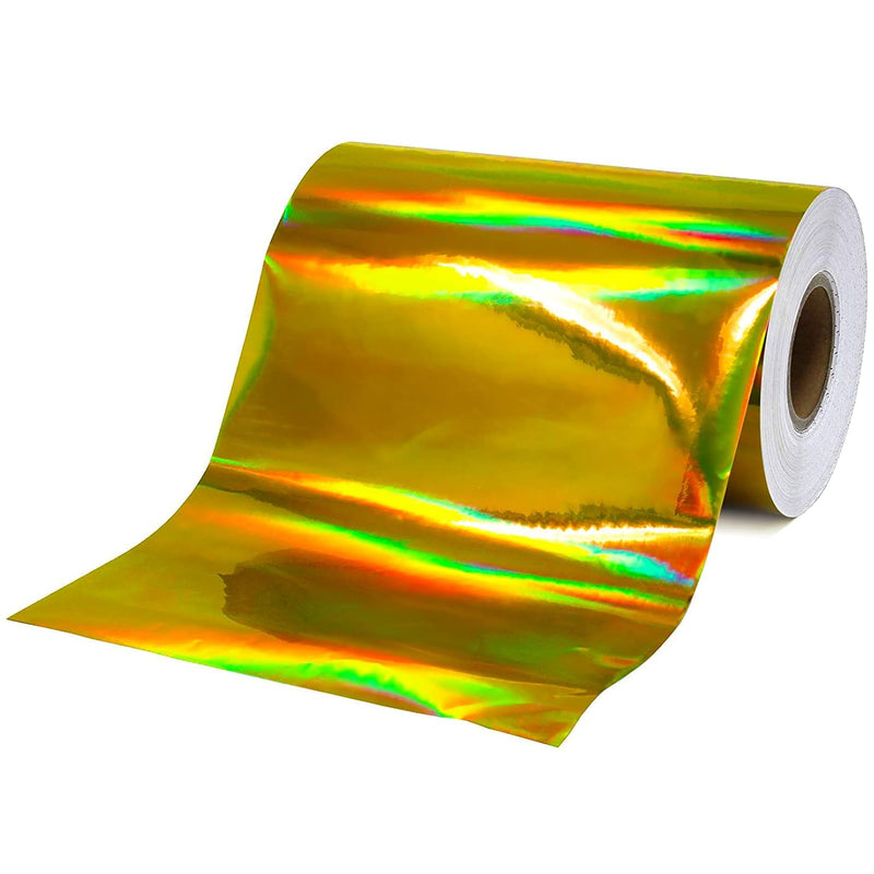 Deco65 Holographic Gold Chrome Adhesive Craft Vinyl (15Ft X 1Ft)