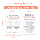 Birthday Party Decoration- Who Knows The Birthday Girl Best-Set Of 2 Birthday Supplies For 20 Guests,Birthday Cards Set -20 Cards,Sweet Party Supplies