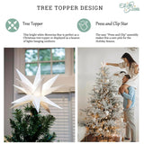 Large 18” Easy Assembly Warm White Led Moravian Star - Hanging Outdoor Christmas Light - Use As Holiday Decoration, Porc