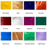 Signature Acrylic Color Paint Set, 12 X 16.9Oz (500Ml), Semi-Matte Finish, 12 Vibrant Colors, Suitable For Canvas, Wood, Fabric, Leather, Cardboard, Paper, Mdf And Crafts