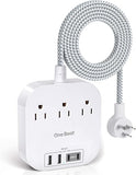 Travel Power Strip 3 Outlets 4 USB Ports 2 USB C 6FT Flat Plug Extension Cord Cruise Essentials