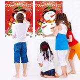 Pin The Nose On The Snowman Games Large Christmas Snowman Games Poster For Kids Christmas Snowman Party Decorations Xmas Party Games Supplies - 80 Noses