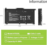 42Wh HT03XL Replacement Laptop Battery for HP Pavilion 14 15 17 CS DA DW L11119-855