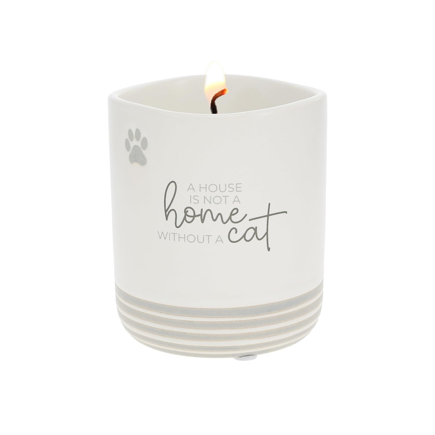 Pavilion Gift Company - Not A Home Without A Cat - 10oz Wax Reveal Secret Surprise Message Single-Wick Jasmine Scented Candle Mom Dad Pet Parent Housewarming Gift Animal Lover Rescue Present
