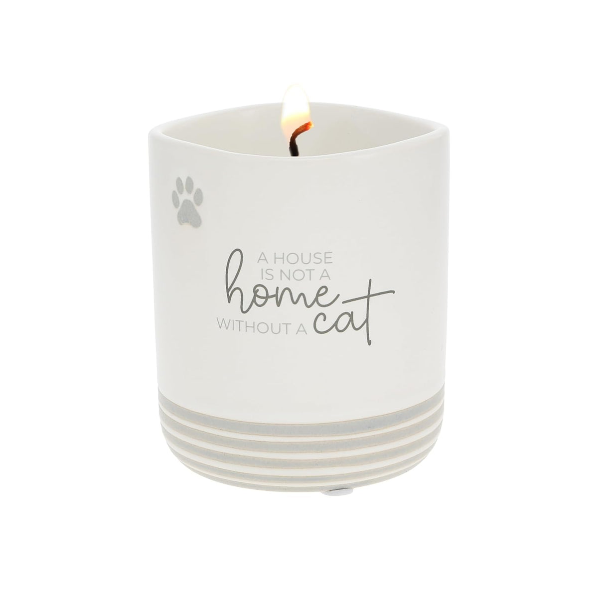 Pavilion Gift Company - Not A Home Without A Cat - 10oz Wax Reveal Secret Surprise Message Single-Wick Jasmine Scented Candle Mom Dad Pet Parent Housewarming Gift Animal Lover Rescue Present