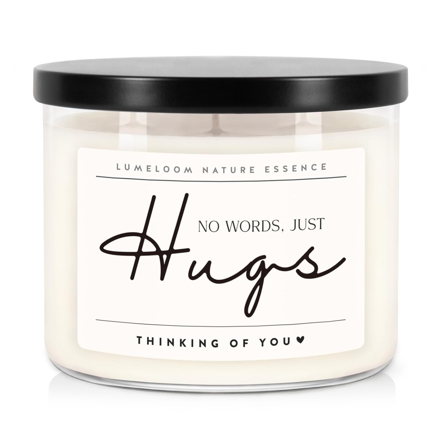 Sympathy Gifts For Loss Of Loved One, Memorial Gifts, 14.5Oz, Large 3-Wick Lavender Scented Soy Wax Candle, No Words Just Hugs, Bereavement, Condolence, Grief, Think Of You Candle For Women
