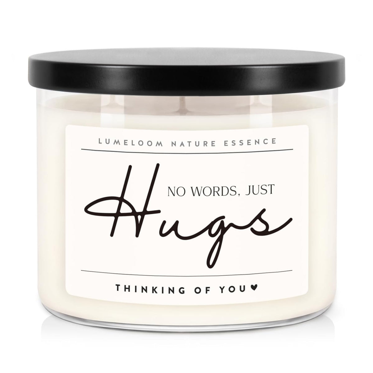 Sympathy Gifts For Loss Of Loved One, Memorial Gifts, 14.5Oz, Large 3-Wick Lavender Scented Soy Wax Candle, No Words Just Hugs, Bereavement, Condolence, Grief, Think Of You Candle For Women