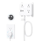360 Rotating Power Strip 3 Outlets 2 USB C 1 USB A 3FT Flat Plug