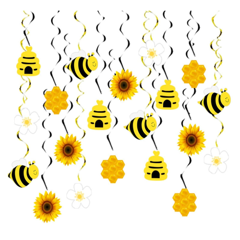 20Pcs Honey Bumble Bee Hanging Swirl Decorations Bee Party Hanging Swi