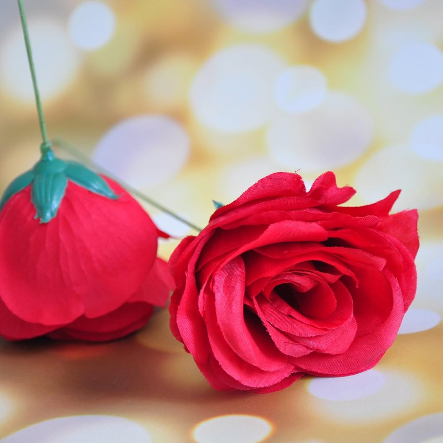Artificial Flowers 50Pcs Silk Rose With Wire Stem Fake Rose For Diy Wedding Décor Bride&Bridesmaid Bouquets Home Office Baby Shower Party Prom Centerpieces Arch Garland(Red)