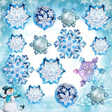 14Pcs Snowflake Balloons Snowflake Frozen Balloons For Christmas Winter Wonderland Party Decorations,Snowflake Aluminum Foil Mylar Balloons For New Year Birthday Theme Party Supplies.