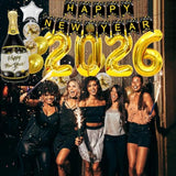 New Years Eve 2026 Party Decorations with Banner Balloons Fringe Curtain & Foil Balloons