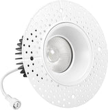 4 Inch Trimless Ultra Thin LED Recessed Downlight 5CCT Dimmable Anti Glare Canless Ceiling Light with J Box