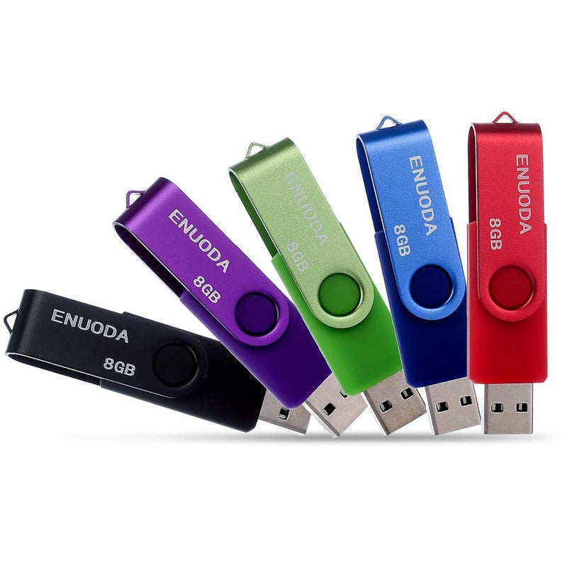 8Gb Usb Flash Drive 5 Pack 8Gb Thumb Drives Swivel Design Usb 2.0 Memory Stick