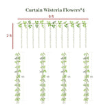 48 Branches Wisteria Hanging Flowers 6 Feet Artificial Wisteria Vine Silk Wisteria Flowers Garland For Wedding Arch Party Garden Home Decor (4 Packs) (Peach)