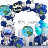 10 Pcs 22 Inch Earth Globe 4D Sphere Planet Balloons 12 Inch World Map Latex Balloons for Travel Space Theme Birthday Party Decorations Earth Day Decorations