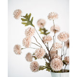 6Pcs Artificial Flowers Faux Silk Pompon Mum,Silk Small Mini Chrysanthemum Ball With Stems For Wedding Diy Champagne Arrangements Bouquets Centerpieces Home Decorations(Beige)