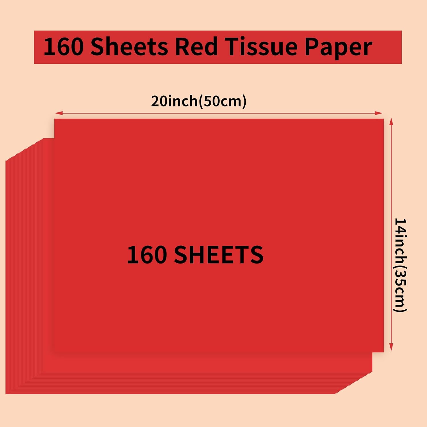 160 Sheets Red Tissue Paper For Gift Bags 20 X 14 Inches Gift Tissue Paper Bulk For Crafts Wedding Party Birthday Graduation Decorations