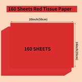 160 Sheets Red Tissue Paper For Gift Bags 20 X 14 Inches Gift Tissue Paper Bulk For Crafts Wedding Party Birthday Graduation Decorations