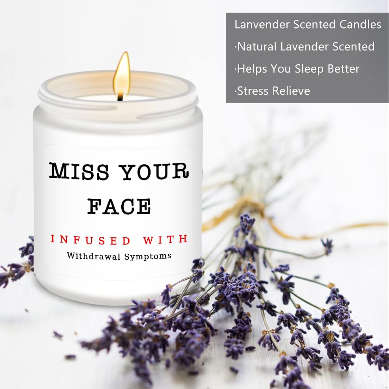 Gifts For Women, Men, Friends, Sister, Bestie, Christmas Birthday Candles For Her Him, Unique Friendship Gift For Friend, Miss Your Face Scented Candle