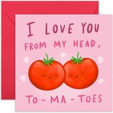 Old English Co. Cute Anniversary Card For Husband Or Wife - 'Love You From My Head Tomatoes' Funny Valentine'S Day Card For Boyfriend Girlfriend | Blank Inside With Envelope