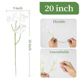 Baby Breath Artificial Flowers Bulk White, 15 Pcs Real Touch Faux Gypsophila Bouquets For Party Centerpieces,Wedding Arch, Diy Floral Arrangements, Event Decor, White