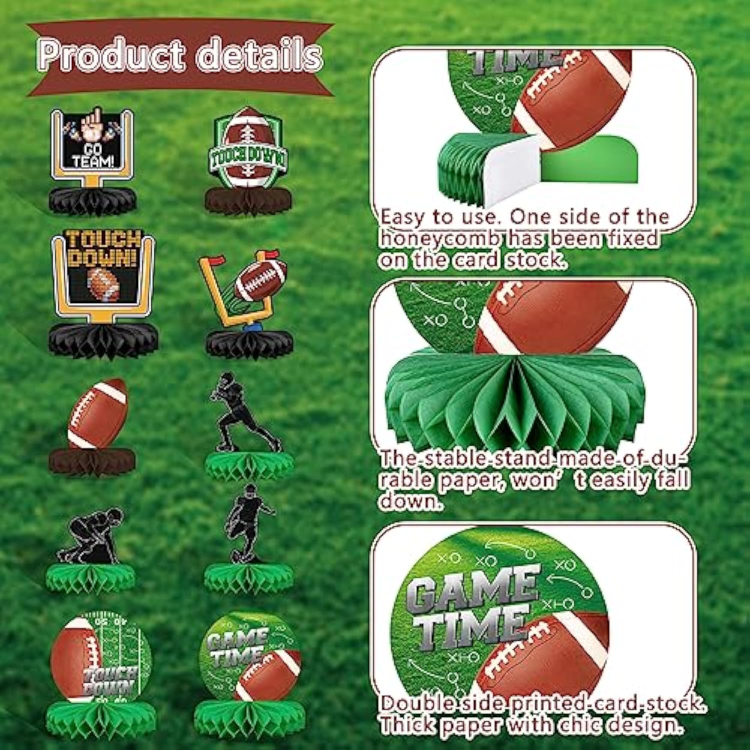 10Pcs Football Party Decorations Football Table Centerpiece Football H