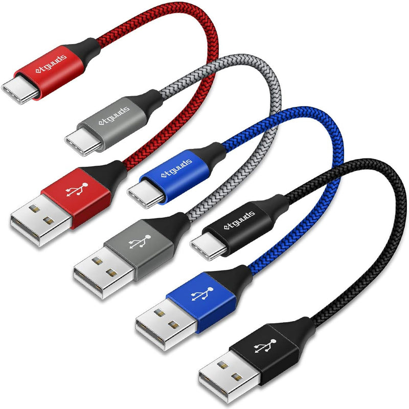 [4-Pack, 1Ft] Short Usb Type C Cable 4.2A Fast Charging, Usb A To Usb C Cable