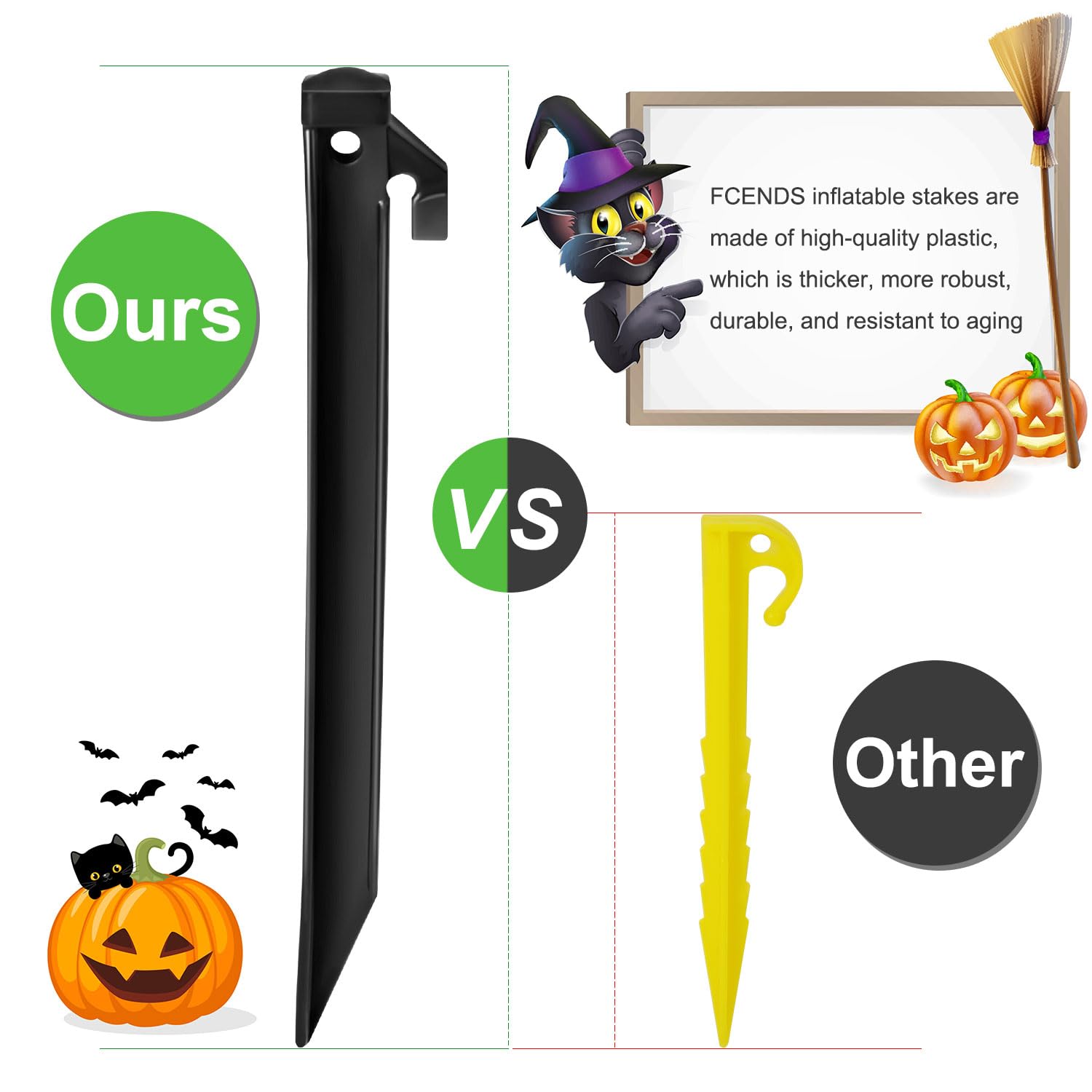 16 Pieces Plastic Inflatable Stakes, 8.7 Inch Inflatable Tent Stakes Replacement Inflatable Stakes For Halloween Christm